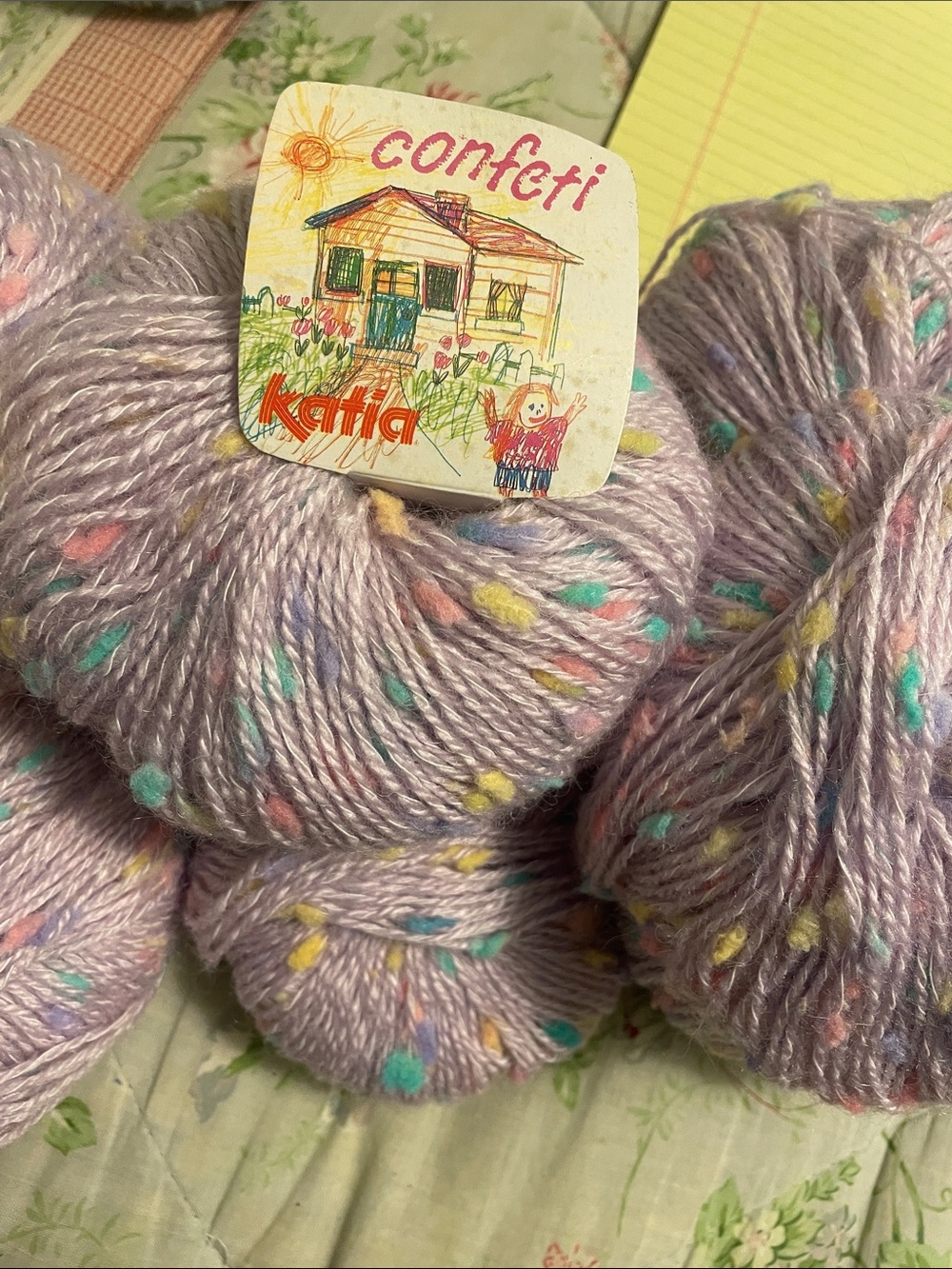 Confeti Soft Lilac Tweed Yarn - Pastel Speckled Fibers 10 Skiens